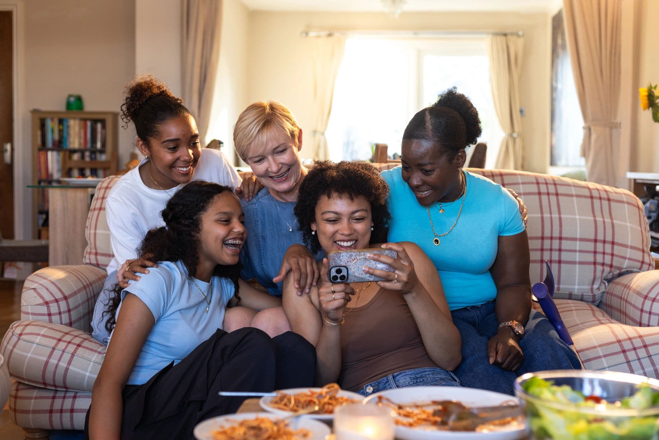 Mother and children sharing a warm, connected moment together